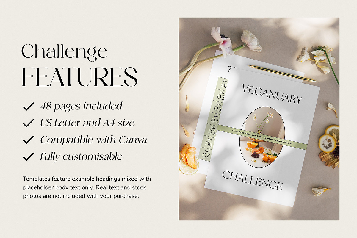 Health + Nutrition Challenge CANVA, a Magazine Template by Studio Loire (Photo 2 of 20)