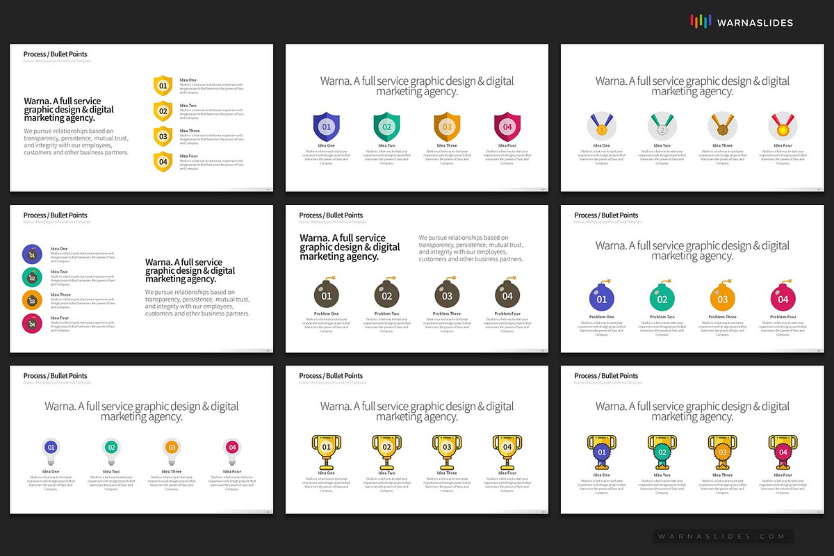 4 Bullet Points PowerPoint Templates, a Presentation Template by Warna Works (Photo 14 of 24)