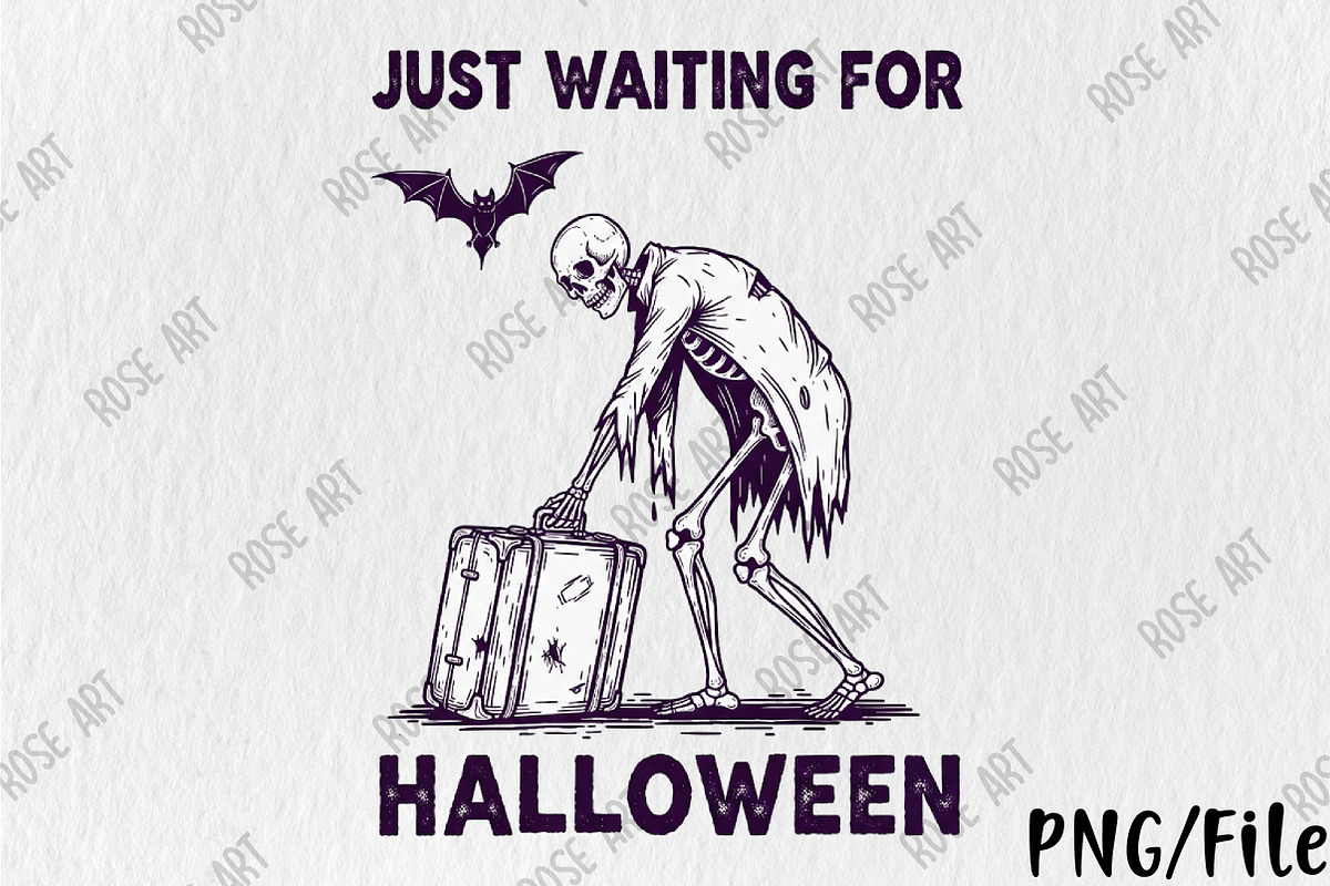 Just Waiting for Halloween SVG PNG, a Seasonal Illustration by Rose Art (Photo 1 of 5)