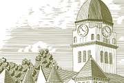 Jasper County Courthouse, an Illustration by blue67sign (Thumbnail 2 of 3)