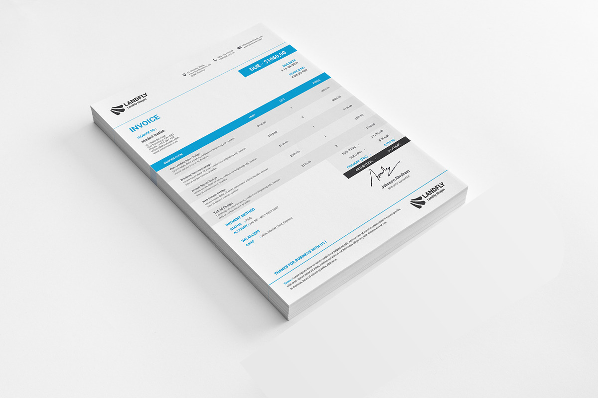 New Invoice Design, a Print Template by alimran24 (Photo 3 of 6)