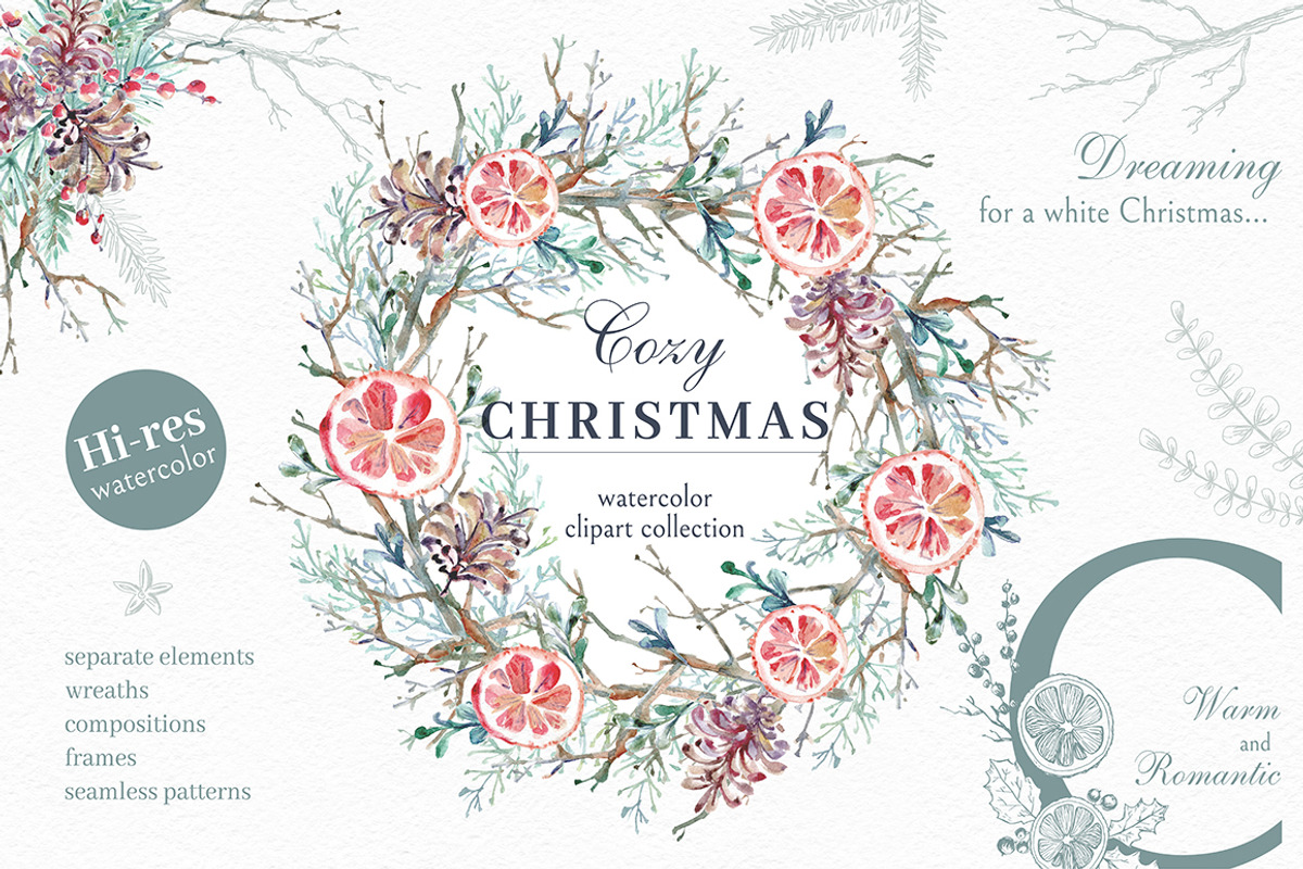 Cozy CHRISTMAS. Graphic kit, a Decorative Illustration by Dinkoobraz (Photo 1 of 11)