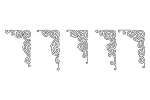 Set of line curl corners., a Decorative Illustration by incomible