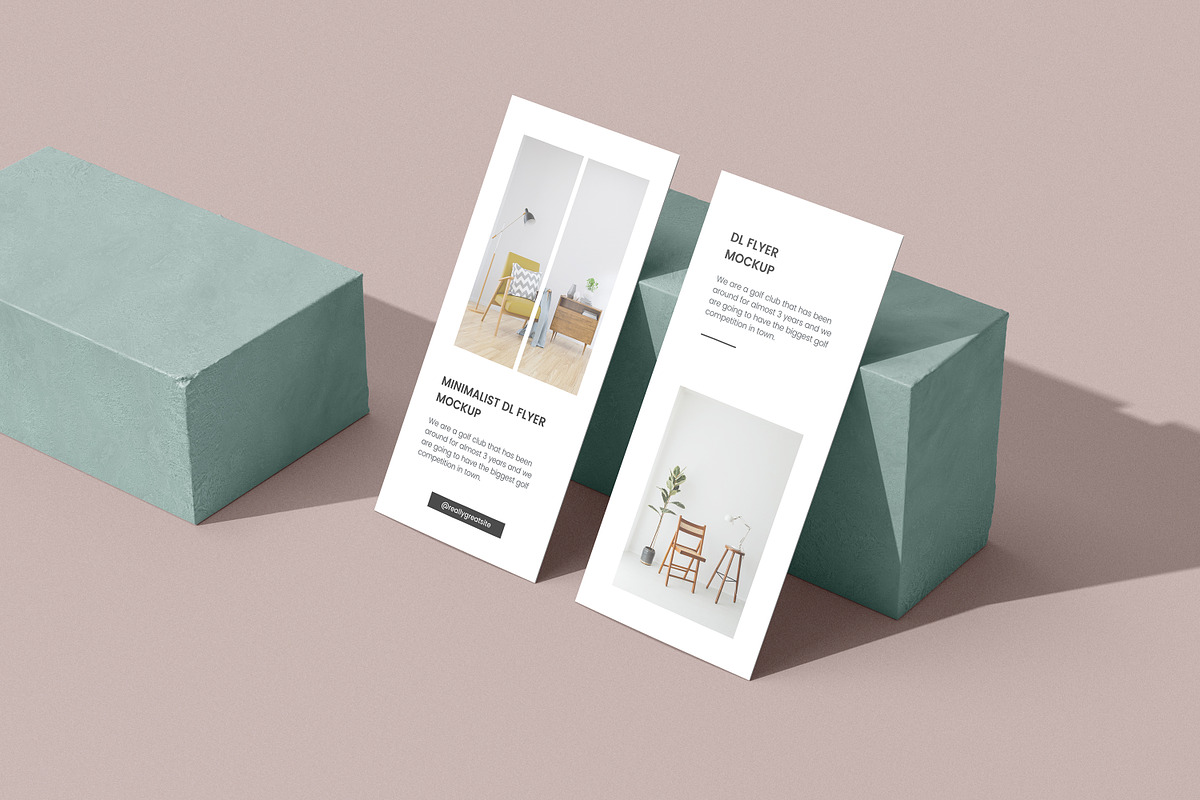 Bifold DL flyer mockup on a stone, a Print Template by simuradi (Photo 2 of 10)
