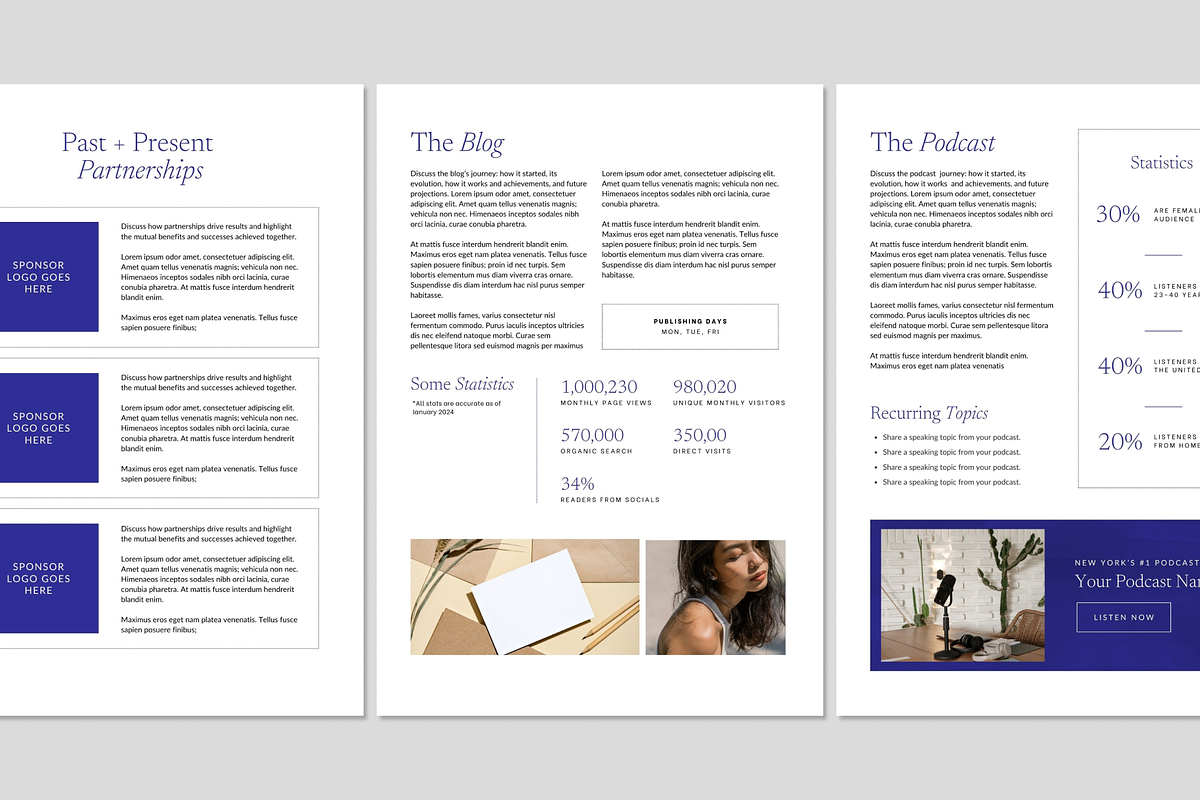 Indigo Media Kit Canva Template preview 3