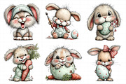 Whimsical Funny Easter Bunny Clipart, an Illustration by Daily.Designs (Thumbnail 3 of 7)