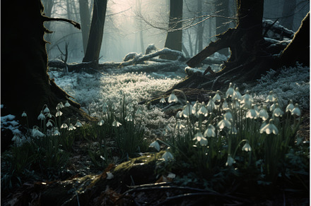 Vibrant Snowdrops forest violet, a Nature Photo by Ylivdesign