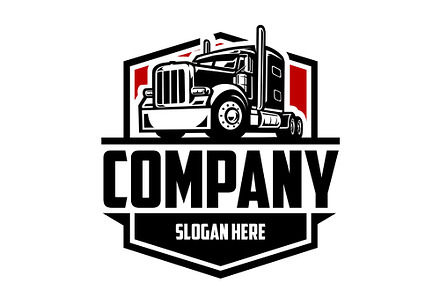 18 Wheeler Trucking Company Logo