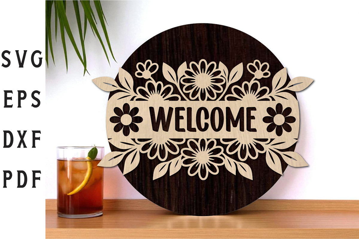 Welcome Sign Laser Cut, a Graphic by Libby Wishes (Photo 3 of 3)