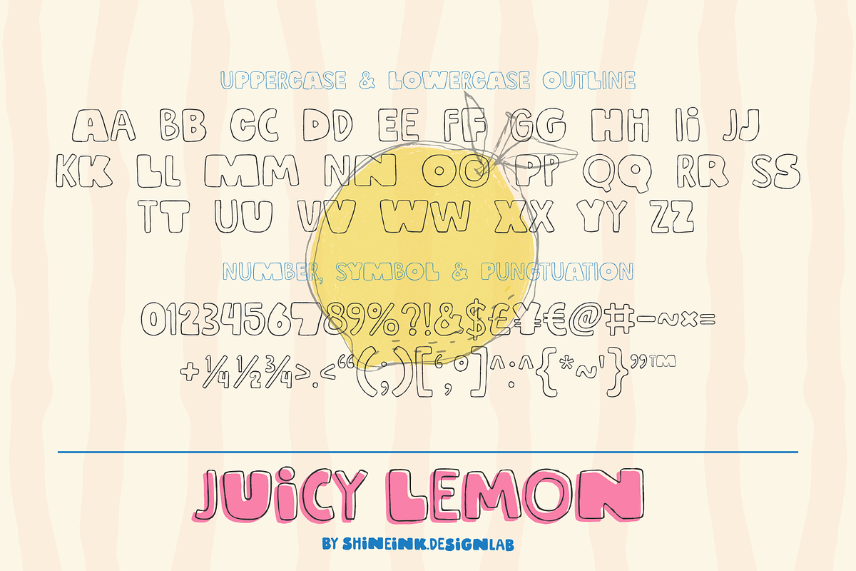Juicy Lemon - Quirky Wonky Font, a Handwritten Font by shineink.designlab (Photo 12 of 16)