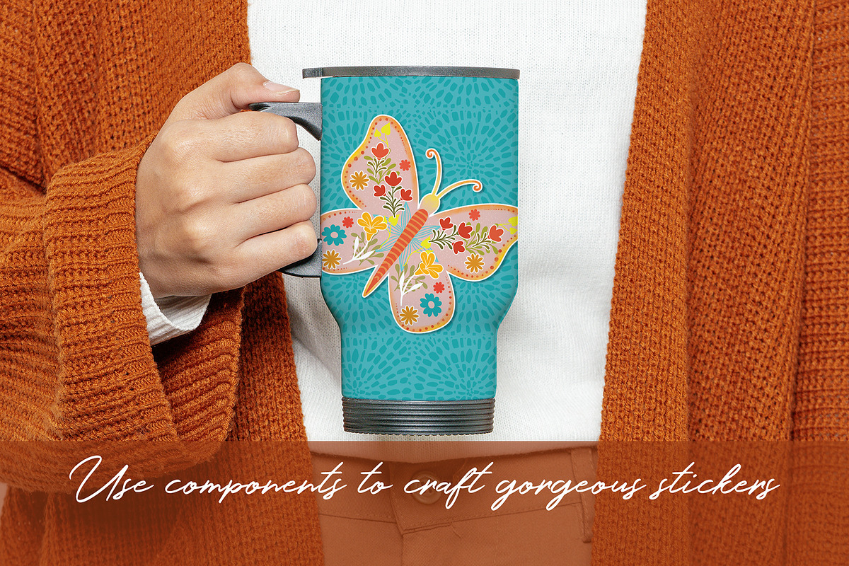 Folksy Flowers & Butterfly Procreate, a Brushes & More by DeloresArt (Photo 8 of 12)