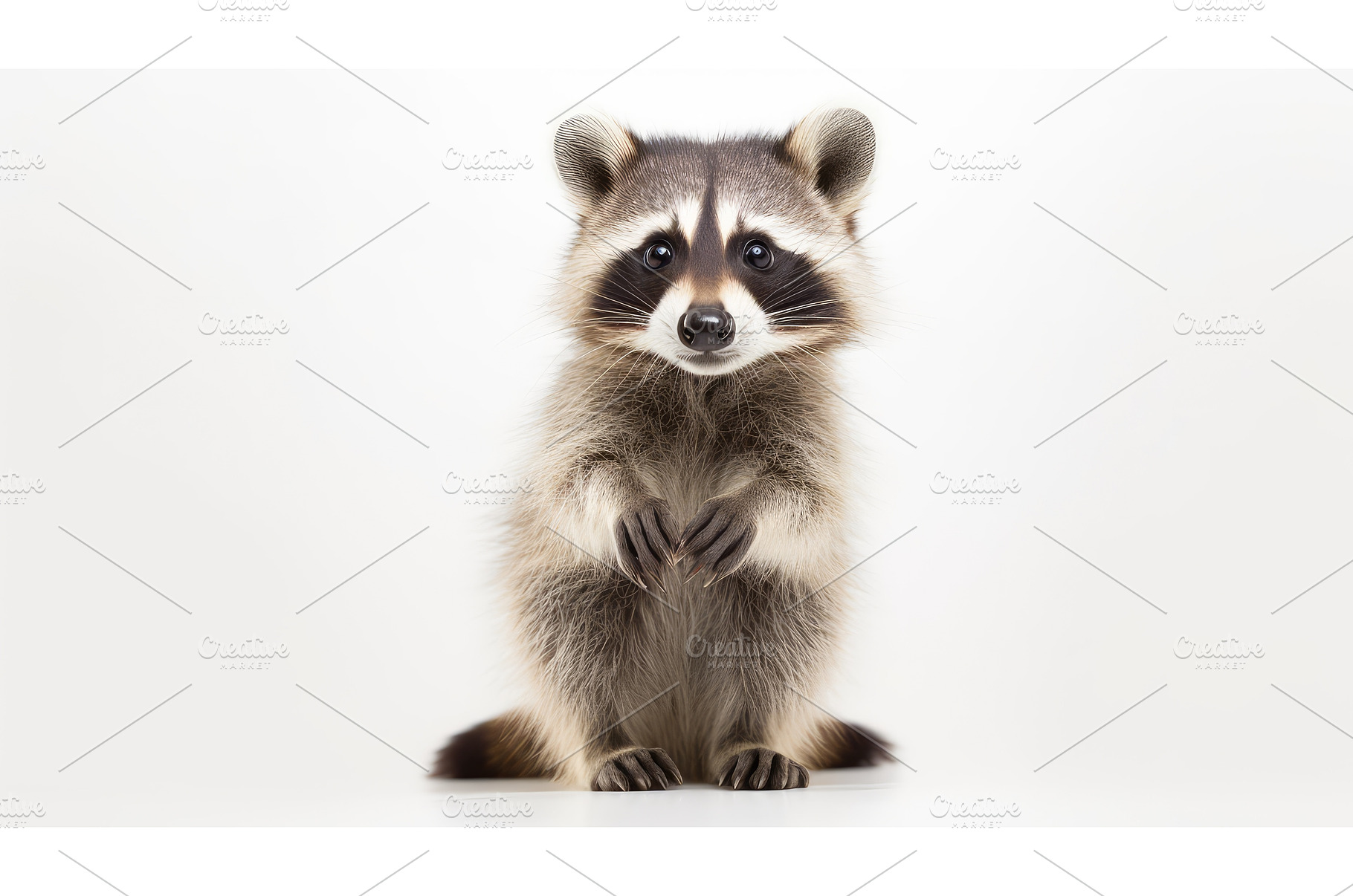 mammal raccoon on white ai generated, an Animal Photo by pikepicture