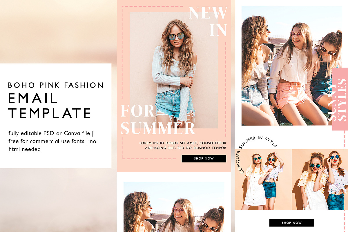 Fashion Ecommerce Email Template PSD, an Email Template by KikiBunnyCreative (Photo 1 of 7)