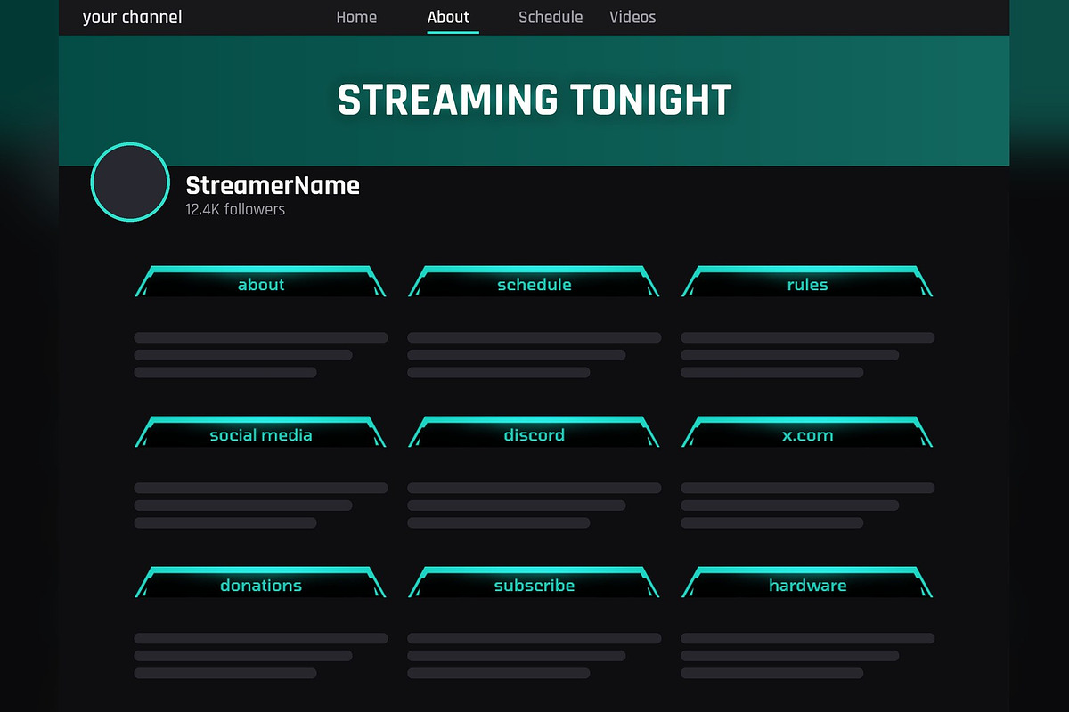 Legends Aggro Twitch & Kick Panels, a Social Media Template by Gear Store (Photo 3 of 5)