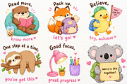 Animals Back to School Clipart PNG, an Animal Illustration by SugarCloudStudioArt (Thumbnail 3 of 7)