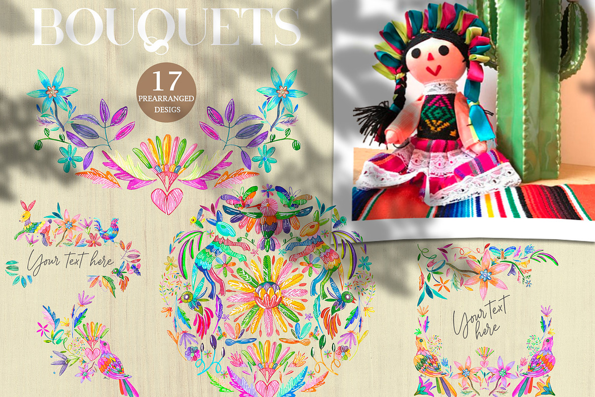 OTOMI mexican flowers animals BUNDLE, an Animal Illustration by CpandoShop (Photo 6 of 9)