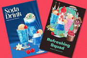 Ice cream Flavors & Soda Drink, a Food Illustration by CreativeValuation (Thumbnail 3 of 13)
