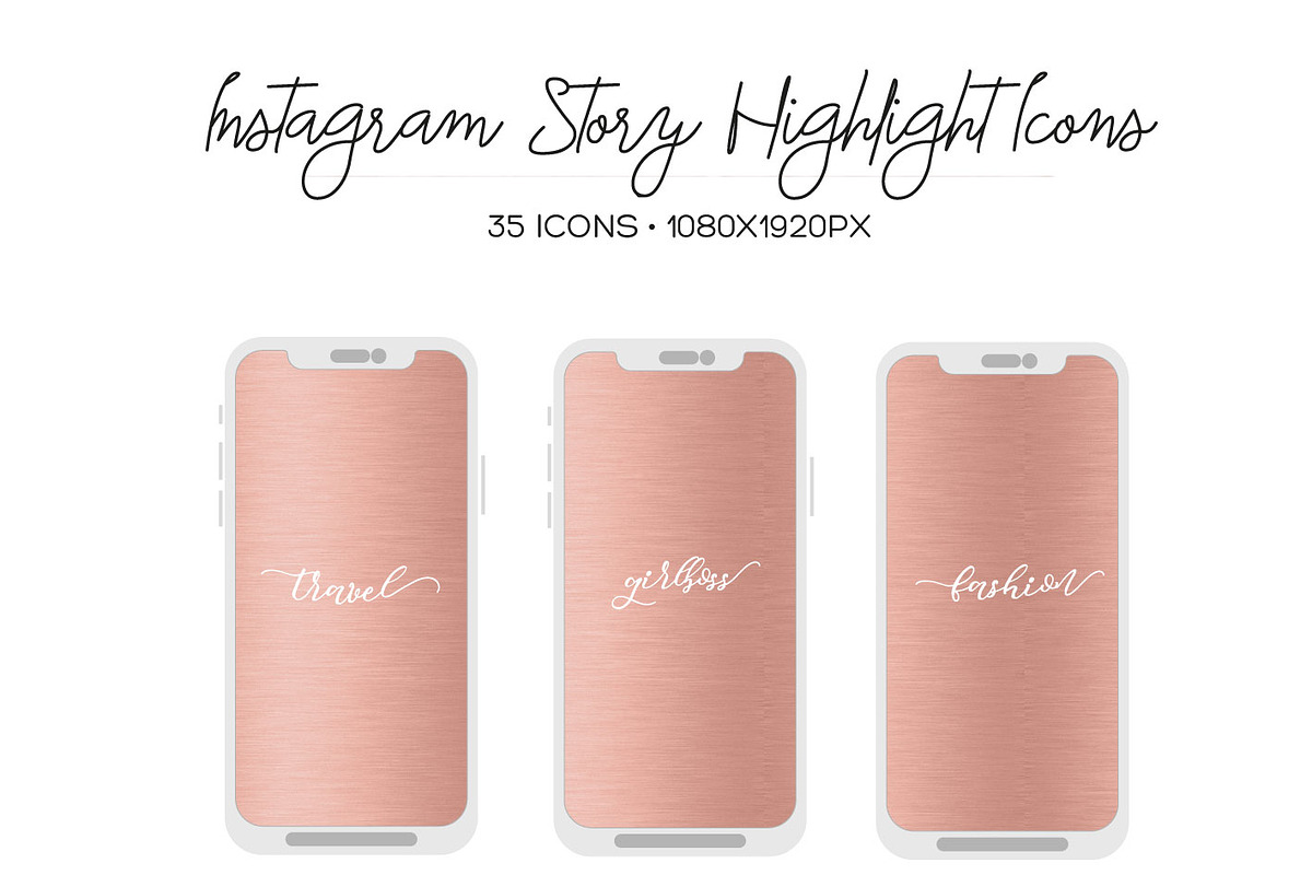 Rose Gold Instagram Highlight Covers, a Social Media Template by The Brand Pub (Photo 1 of 3)