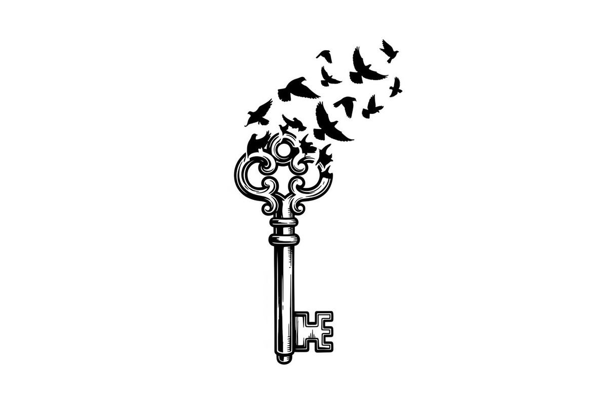 50 Flying Keys Silhouette Vector Bun, an Illustration by Designs_River (Photo 5 of 51)