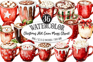 Retro Christmas Hot Cocoa Mugs, an Illustration by Designking