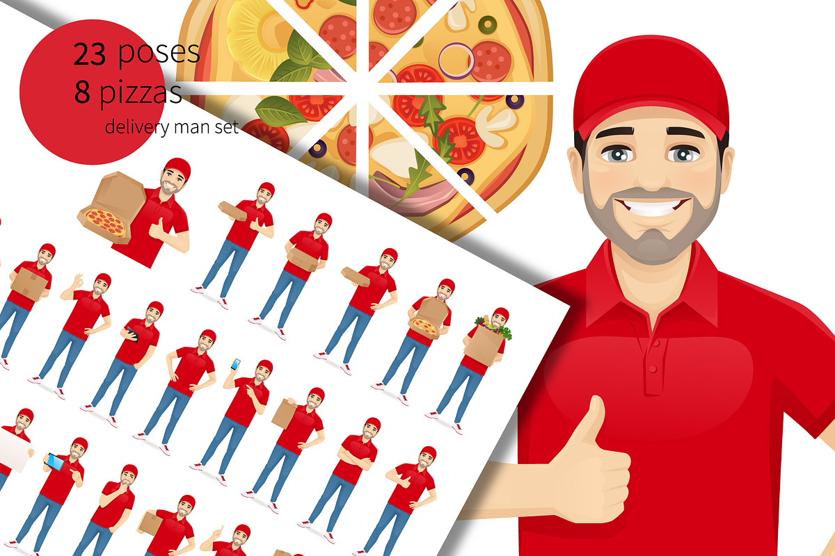 Delivery man kit, a Transportation Illustration by Volha Hlinskaya (Photo 1 of 6)
