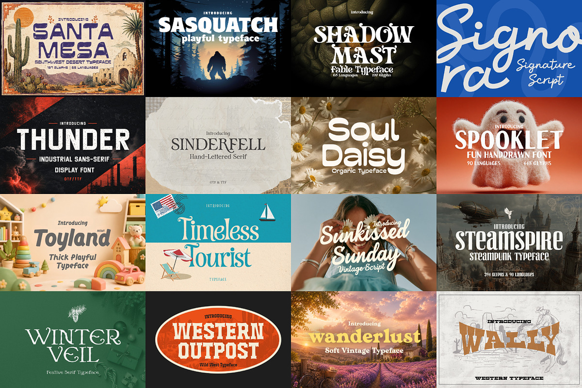Outdoors Font Bundle - 60 Fonts!, a Serif Font by HipFonts (Photo 13 of 13)