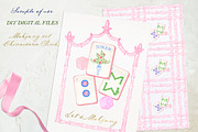 Mahjong Set Clipart Chinoiserie Pink, a Decorative Illustration by LABFcreations (Thumbnail 4 of 5)