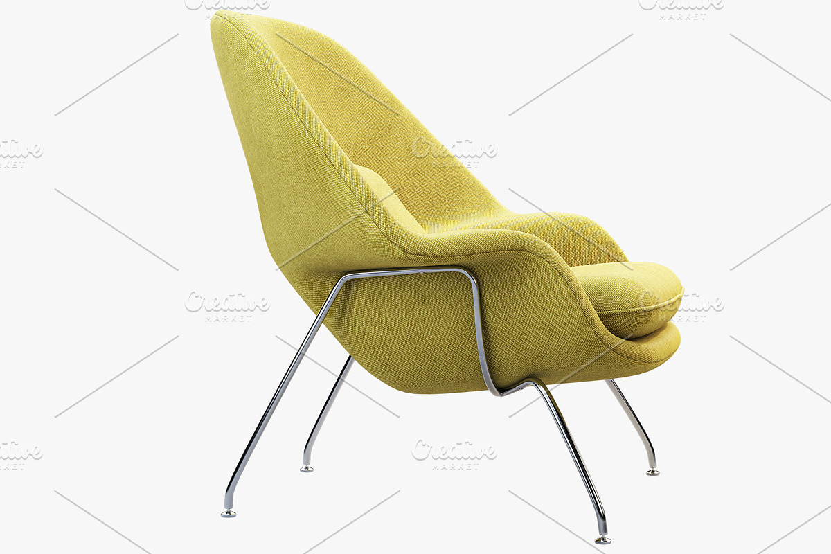 Womb Chair and Ottoman 3d model, a Furniture 3D Model by 3dmitruk (Photo 7 of 15)
