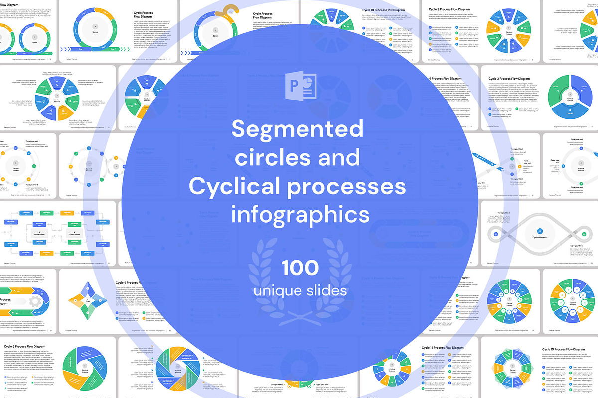 Segmented circles and Cyclical processes Infographic PowerPoint