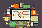 Financial Flat Workplaces, a Finance Illustration by painterr (Thumbnail 4 of 5)