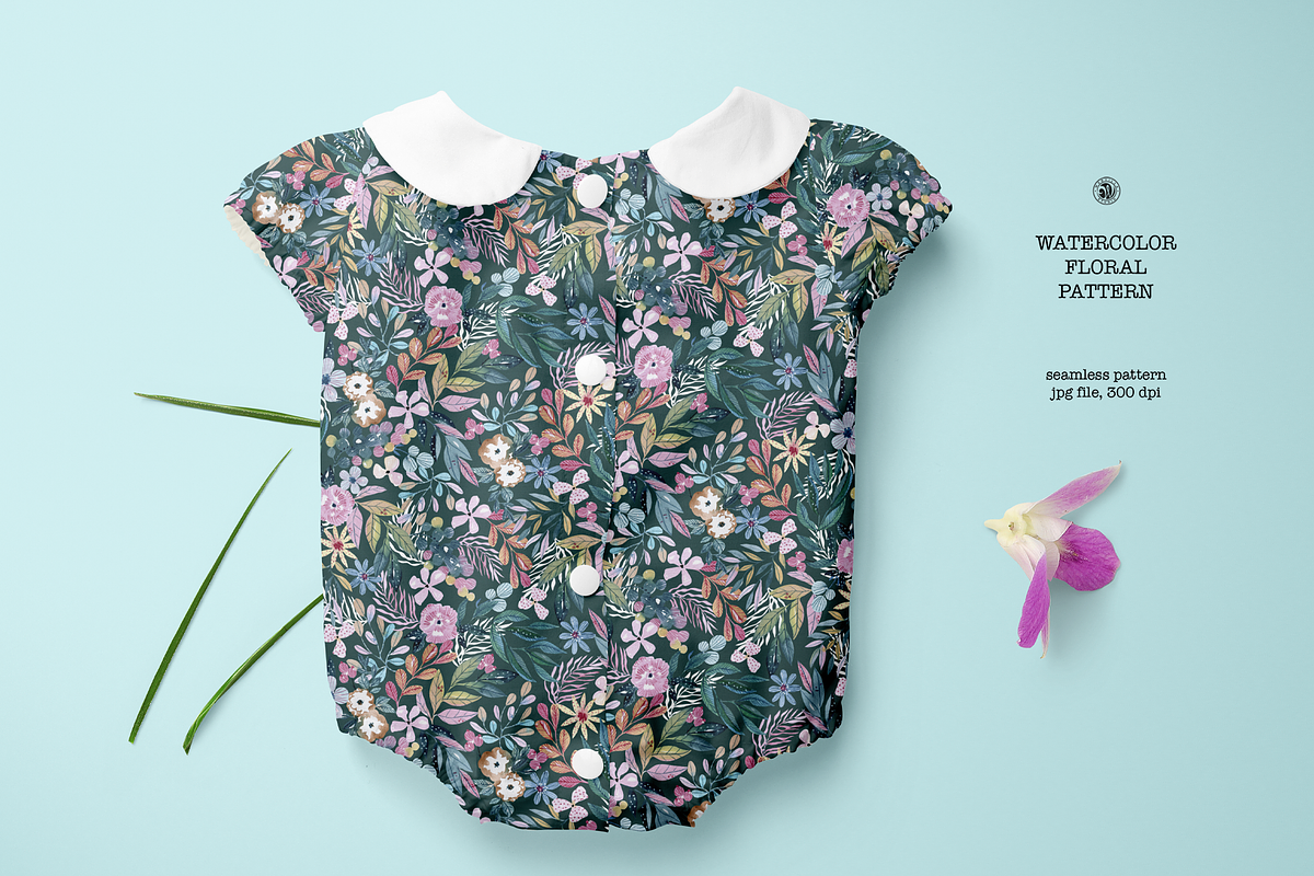 Teal Watercolor Pattern, a Pattern Graphic by Webvilla Studio