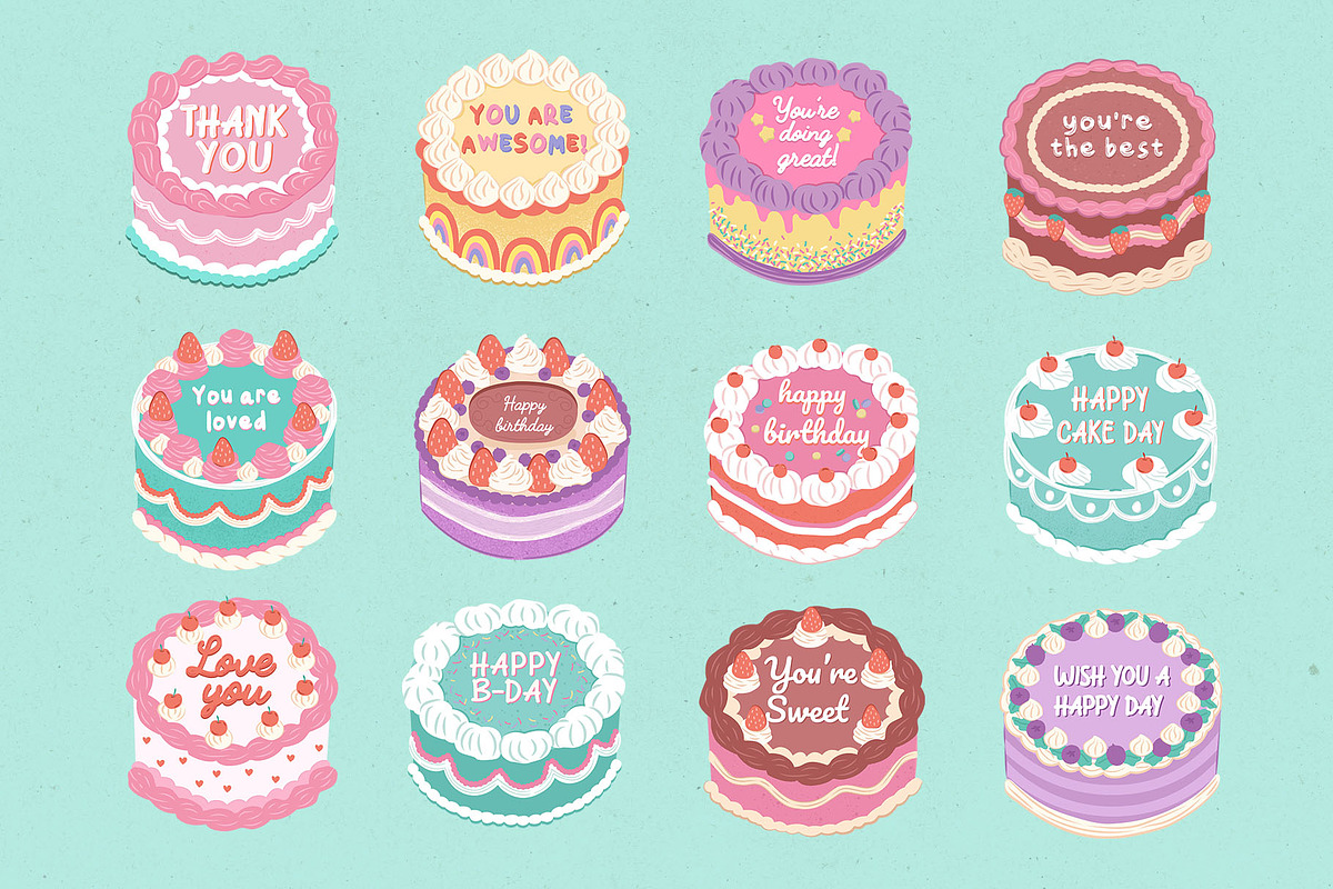 Birthday Celebration Illustrations, a Seasonal Illustration by CreativeChristiana (Photo 2 of 7)