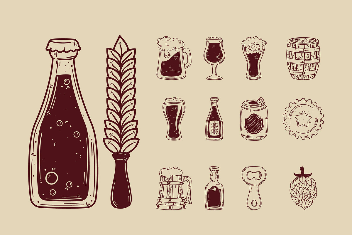 Craft Beer Illustration Set