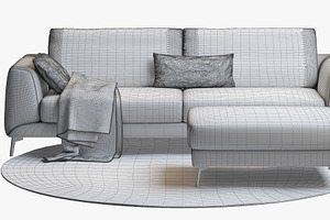 Fargo Sofa With Rug 3d Model