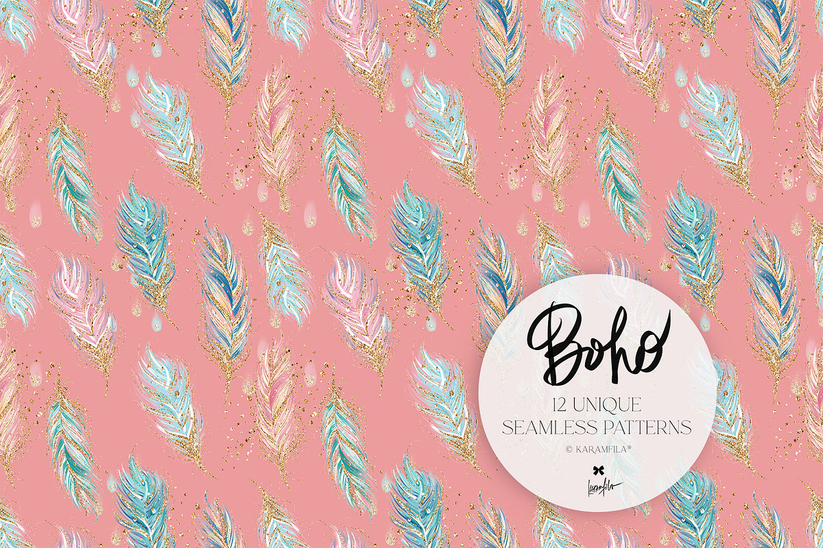 Boho Tribal Animal Seamless Patterns, a Pattern Graphic by KaramfilaS (Photo 3 of 19)