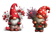 Valentine Gnome with Flowers Clipart, an Illustration by Dream Creation (Thumbnail 7 of 8)