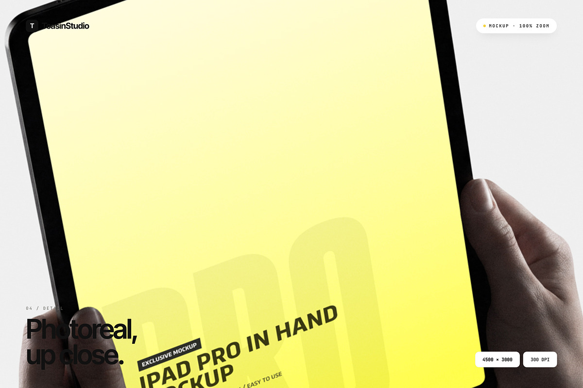 Hand-Held iPad Pro Mockup Pack, an iPad Mockup by Toasin Studio (Photo 4 of 8)