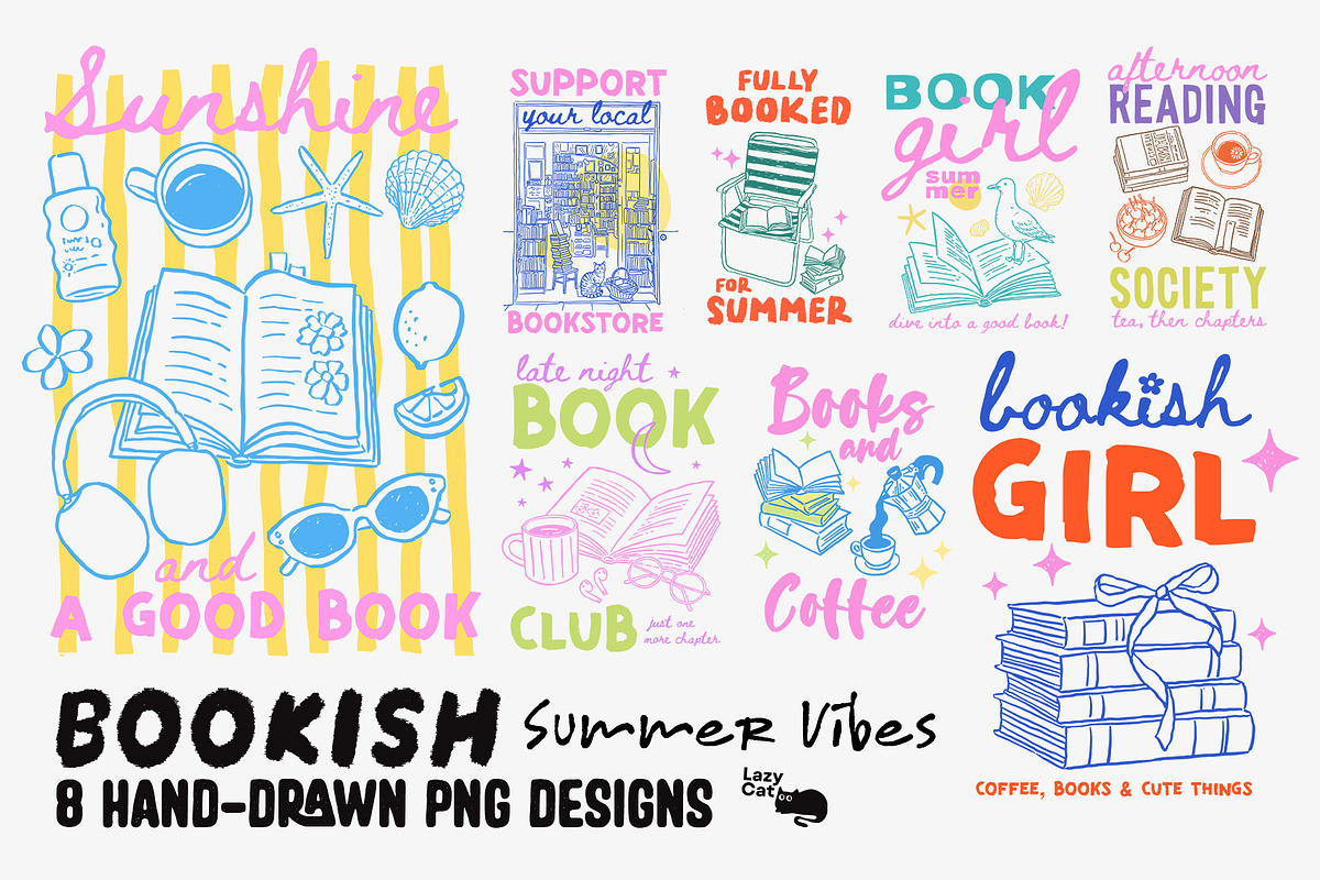 Bookish Summer Vibes, an Object Graphic by Lazy Cat (Photo 1 of 7)