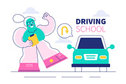 10 Driving School Illustration, a Transportation Illustration by denayunebgt (Thumbnail 4 of 4)