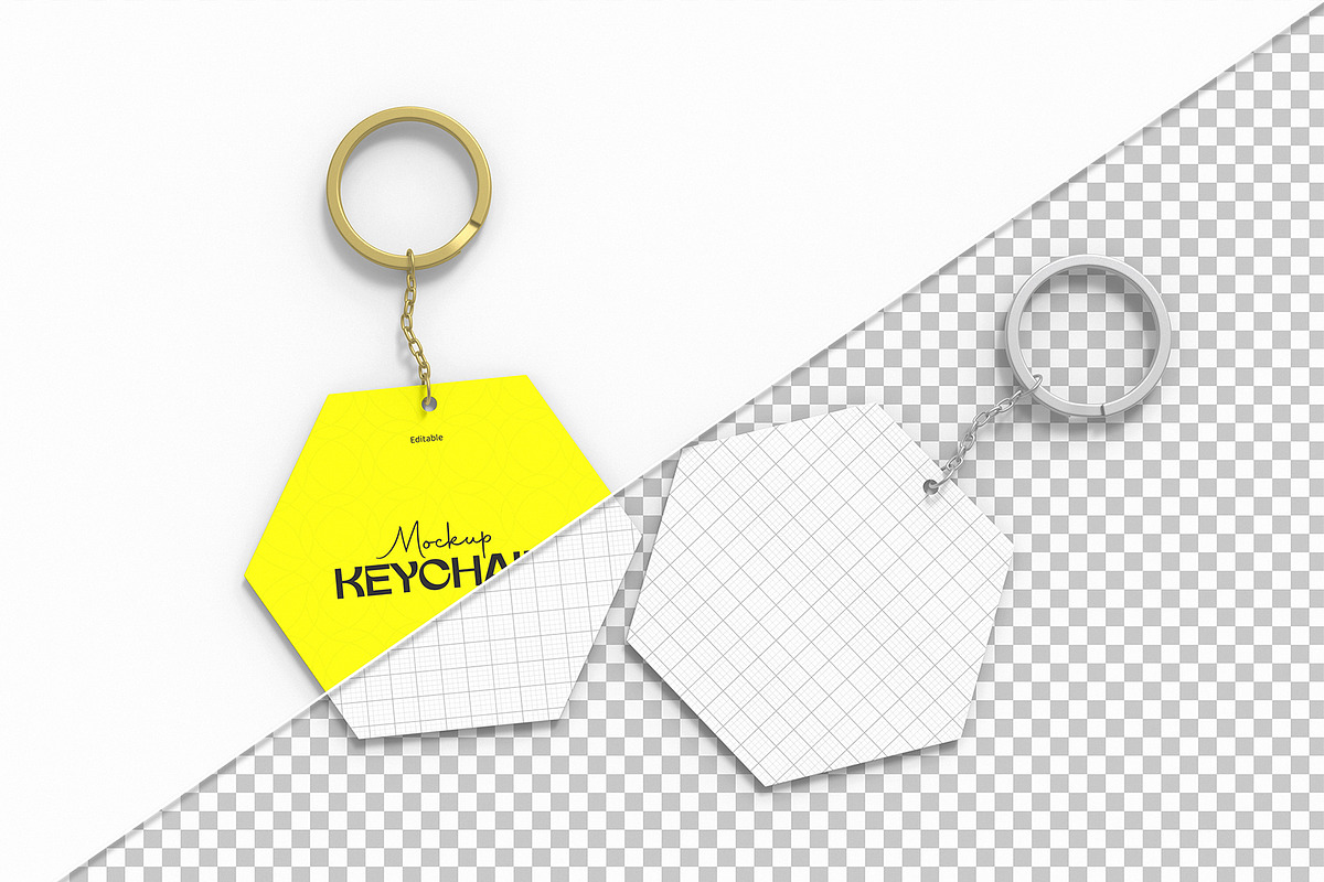 Editable Keychain Tag Mockup PSD
