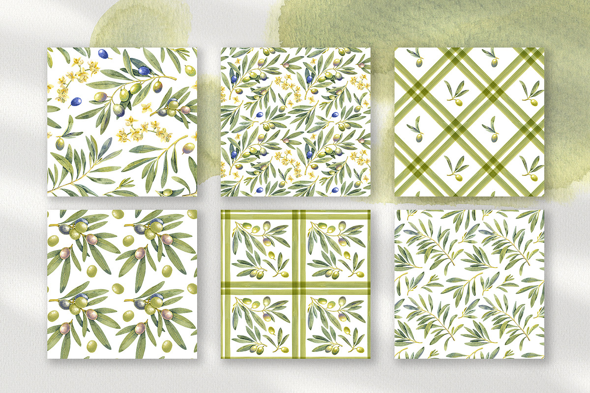 Olive Branches Watercolor Clipart, a Food Illustration by YarovaArt (Photo 11 of 28)