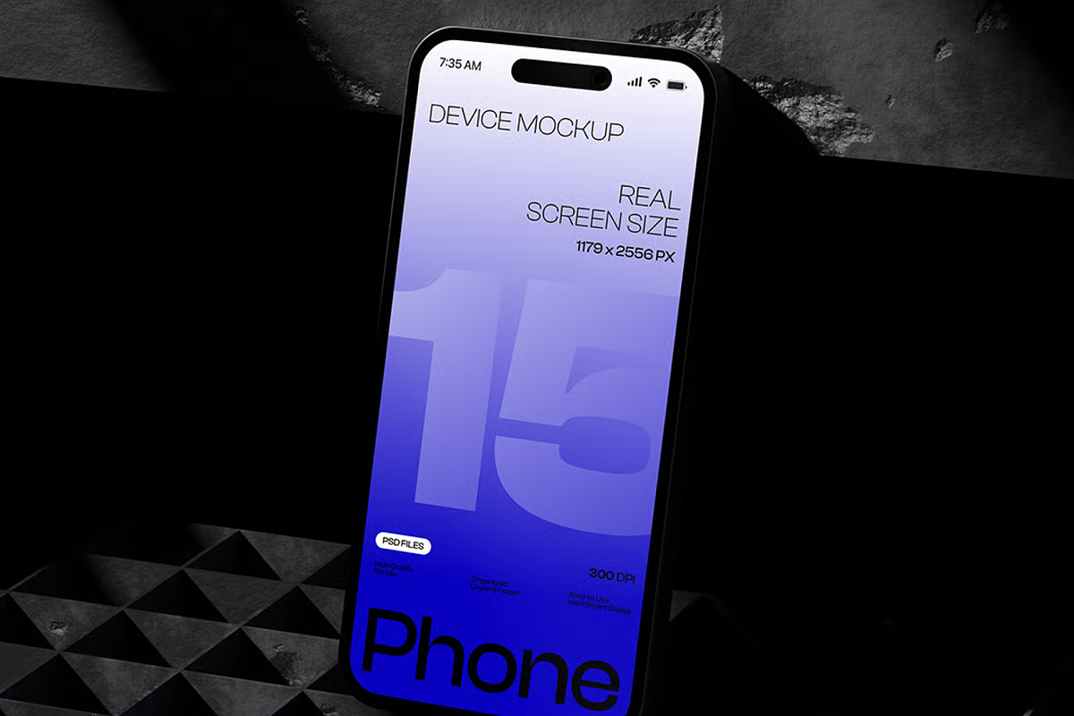 iPhone 15 Mockup, an iPhone Mockup by graphicsauce (Photo 4 of 4)