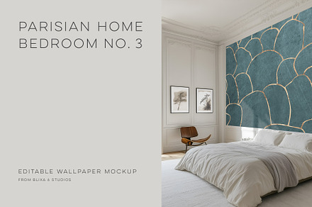 Paris Home | Bedroom No. 3 Mockup, a Household Mockup by Blixa 6 Studios
