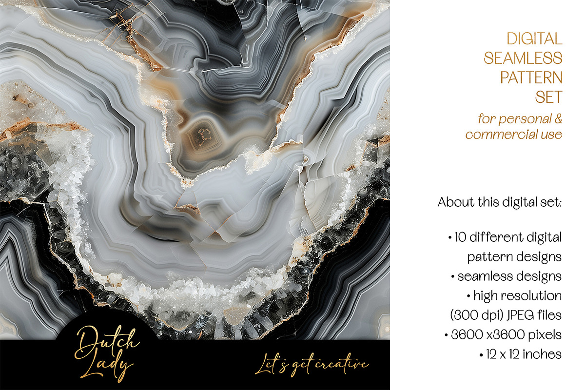 Marble Crystal Quartz Patterns, a Pattern Graphic by The Dutch Lady Designs (Photo 3 of 5)