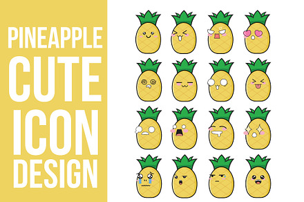 Pineapple Cute Icons Design
