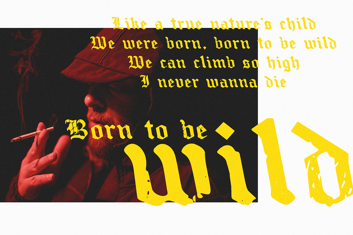 Willld | Distressed Blackletter, a Blackletter Font by Drawwwn (Photo 13 of 13)