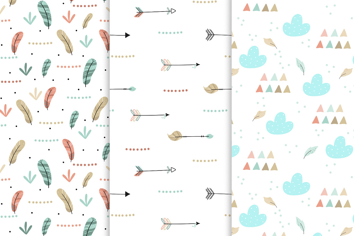 Baby Patterns! Cute Indians!, a Pattern Graphic by Irene_Boiko_ART (Photo 6 of 11)