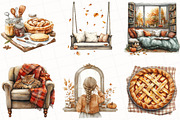 Watercolor Cozy Autumn Clipart, an Illustration by OK Design (Thumbnail 2 of 5)