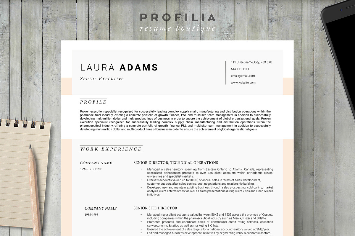 Word Resume & Cover letter Template, a Resume Template by Profilia Resume Boutique (Photo 1 of 4)