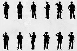 Police Silhouettes SVG, a Work Illustration by newminddesign